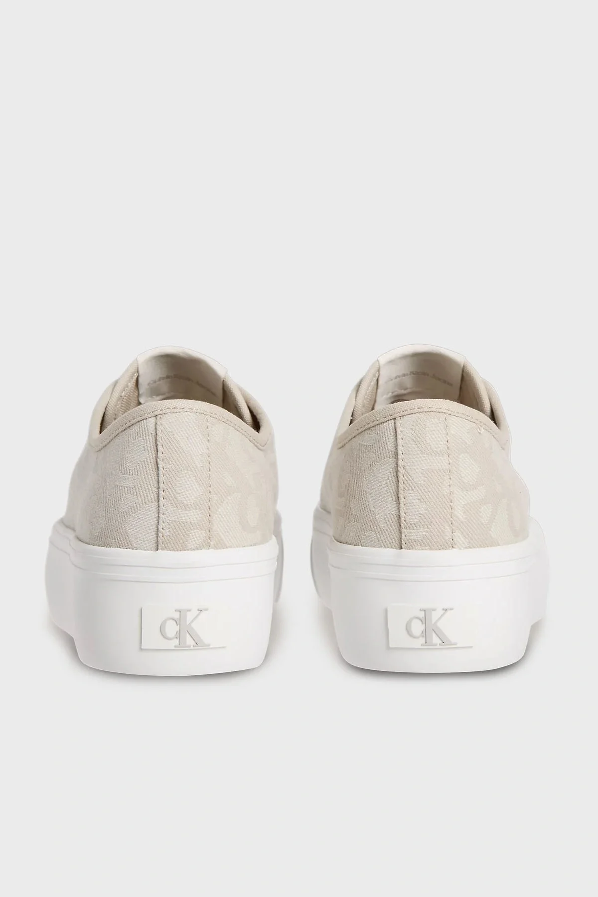 Calvin Klein Jeans Kadın Jakarlı Düz Platform Bej Sneaker YW0YW01965-0GA