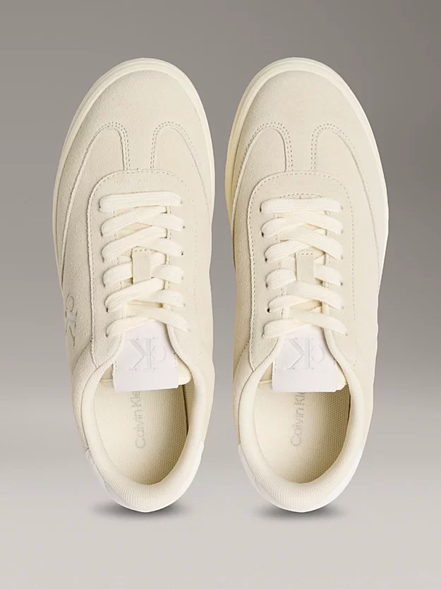 Calvin Klein Jeans Kadın Klasik Bağcıklı Karışık Materyal Bej Sneaker YW0YW01767-AD6
