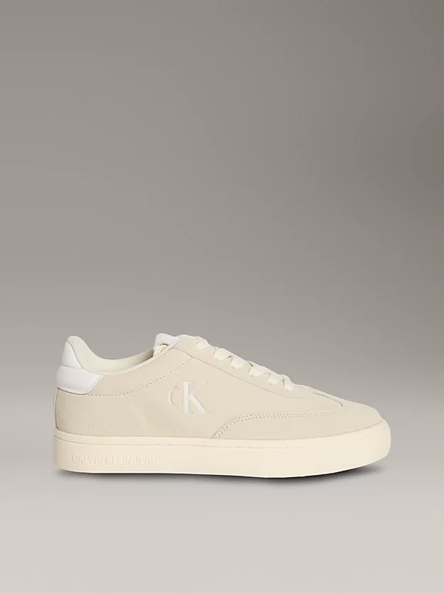 Calvin Klein Jeans Kadın Klasik Bağcıklı Karışık Materyal Bej Sneaker YW0YW01767-AD6