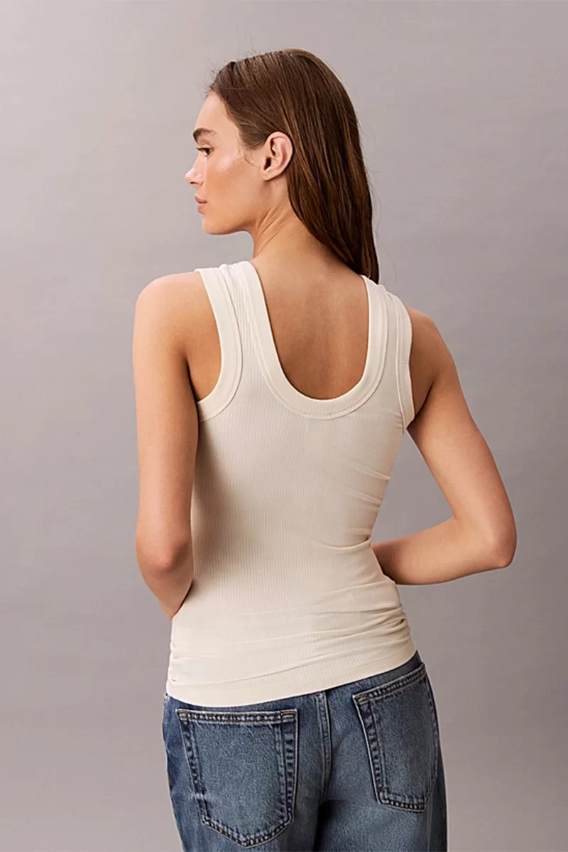 Calvin Klein Jeans Kadın Modal Fitilli Beyaz Bluz LV044C900G-PBA