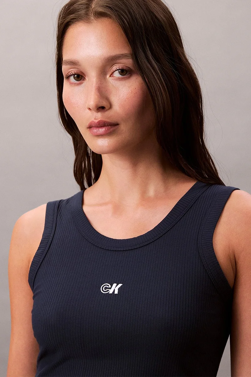 Calvin Klein Jeans Kadın Modal Fitilli Mavi Bluz LV044C900G-CEF
