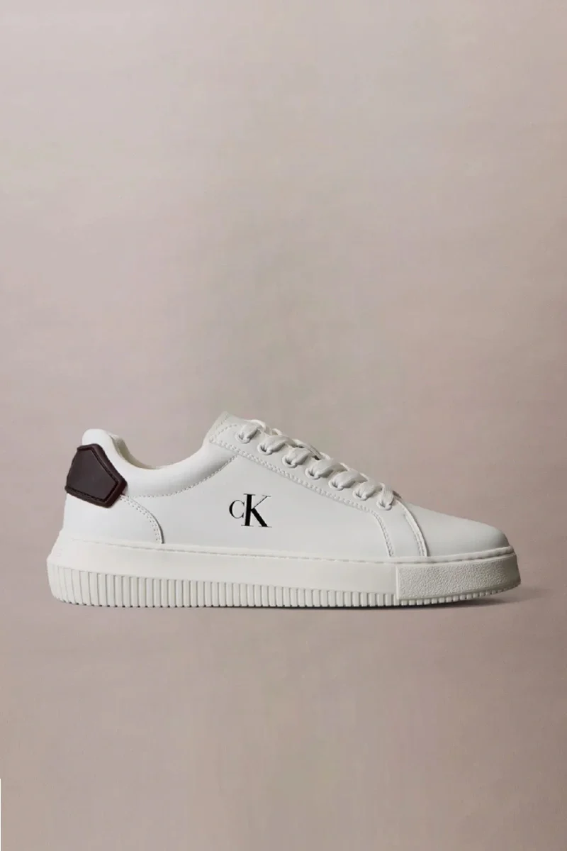 Calvin Klein Jeans Kalın Tabanlı Arma Detaylı Deri Erkek Siyah  Sneaker YM0YM01296-01W