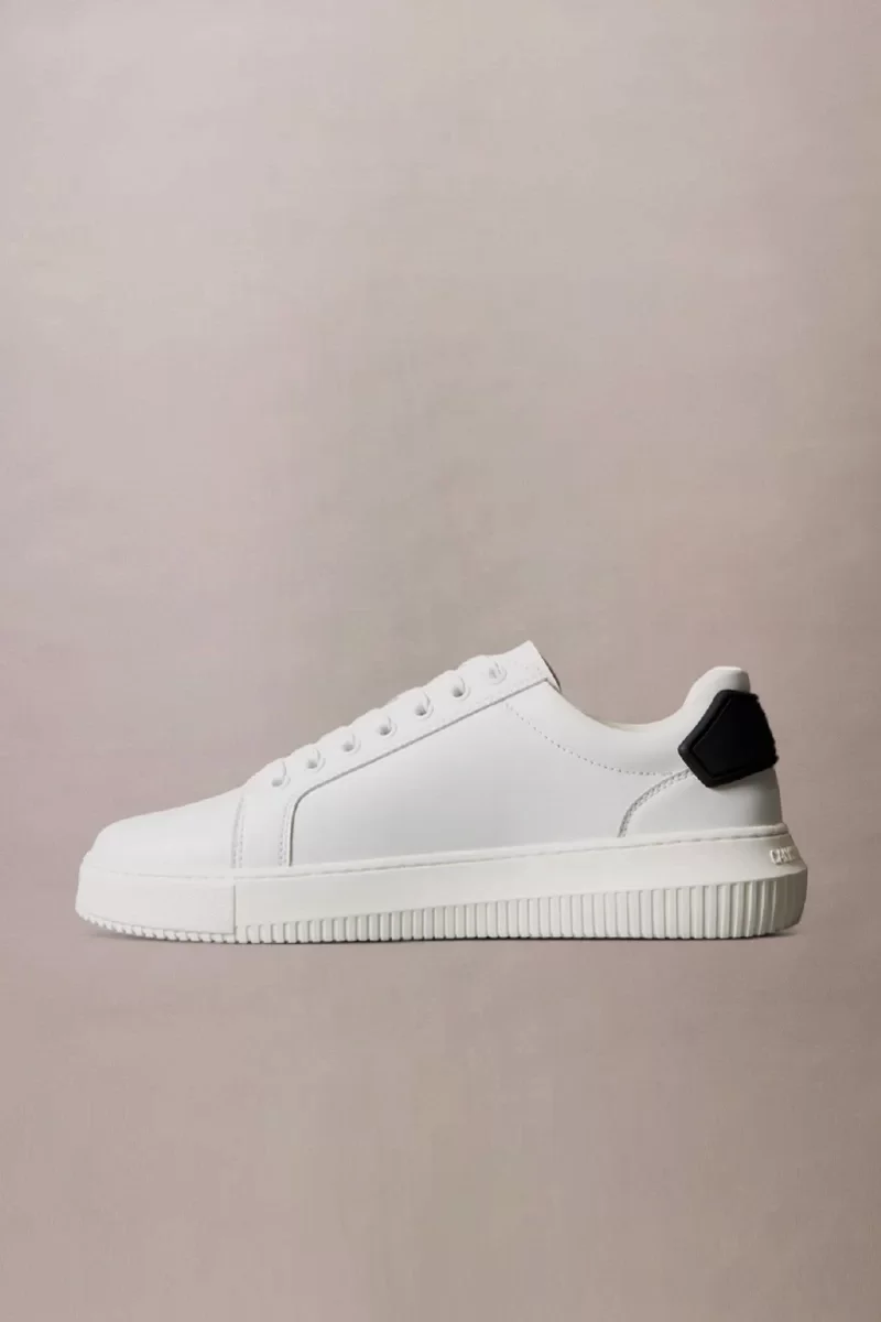 Calvin Klein Jeans Kalın Tabanlı Arma Detaylı Deri Erkek Siyah  Sneaker YM0YM01296-01W