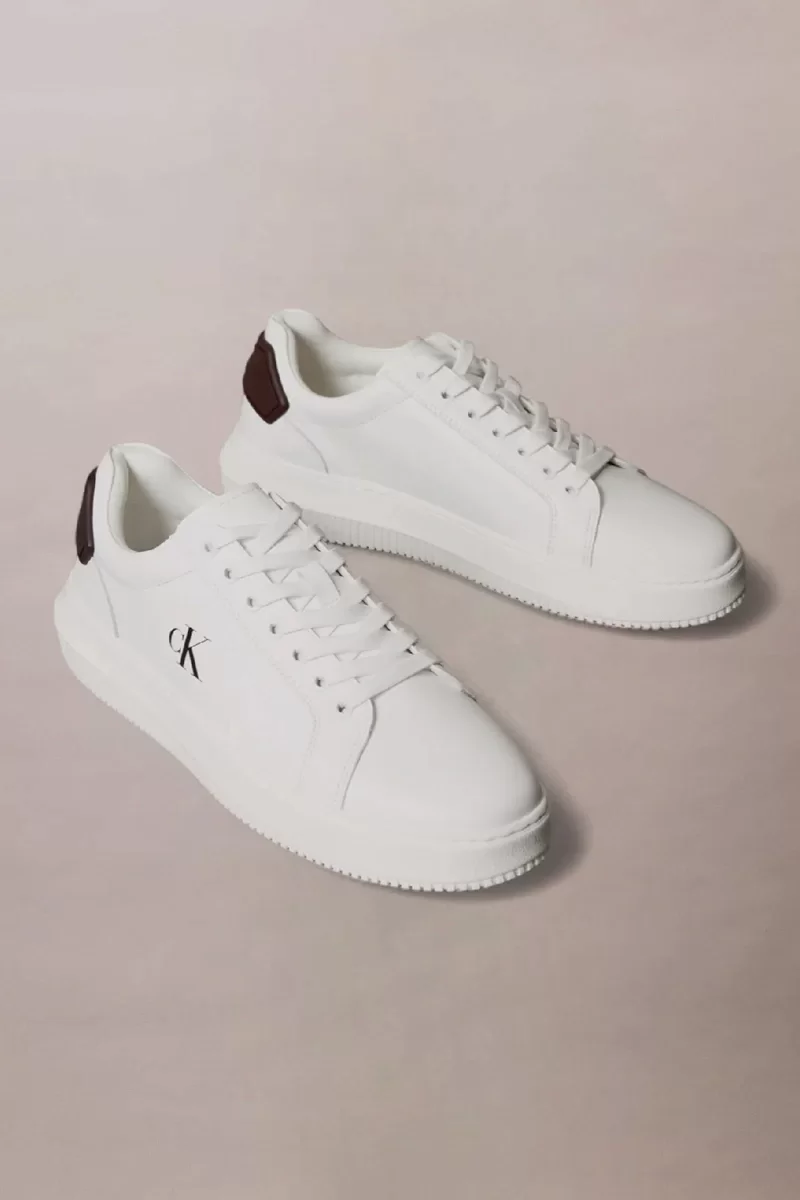 Calvin Klein Jeans Kalın Tabanlı Arma Detaylı Deri Erkek Siyah  Sneaker YM0YM01296-01W