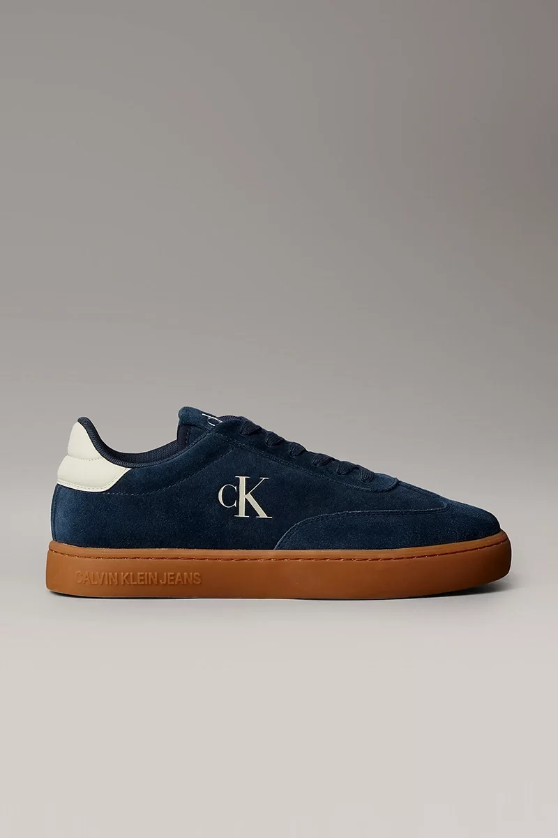Calvin Klein Jeans Klasik Düz Taban Monogram Süet  Lacivert Erkek Sneaker YM0YM01300-DW4
