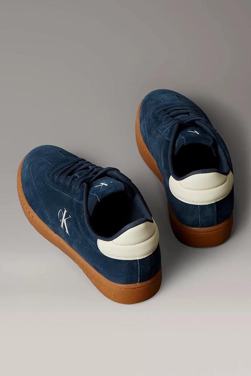 Calvin Klein Jeans Klasik Düz Taban Monogram Süet  Lacivert Erkek Sneaker YM0YM01300-DW4