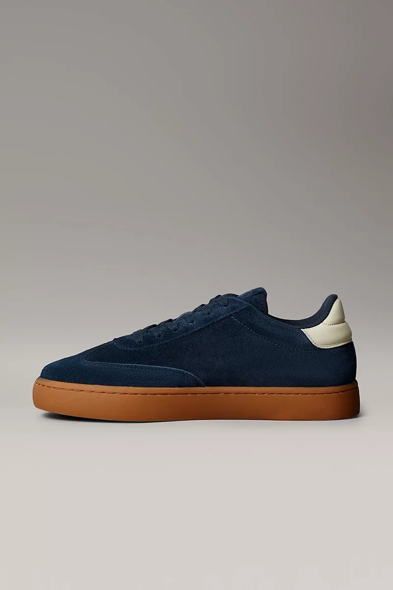 Calvin Klein Jeans Klasik Düz Taban Monogram Süet  Lacivert Erkek Sneaker YM0YM01300-DW4