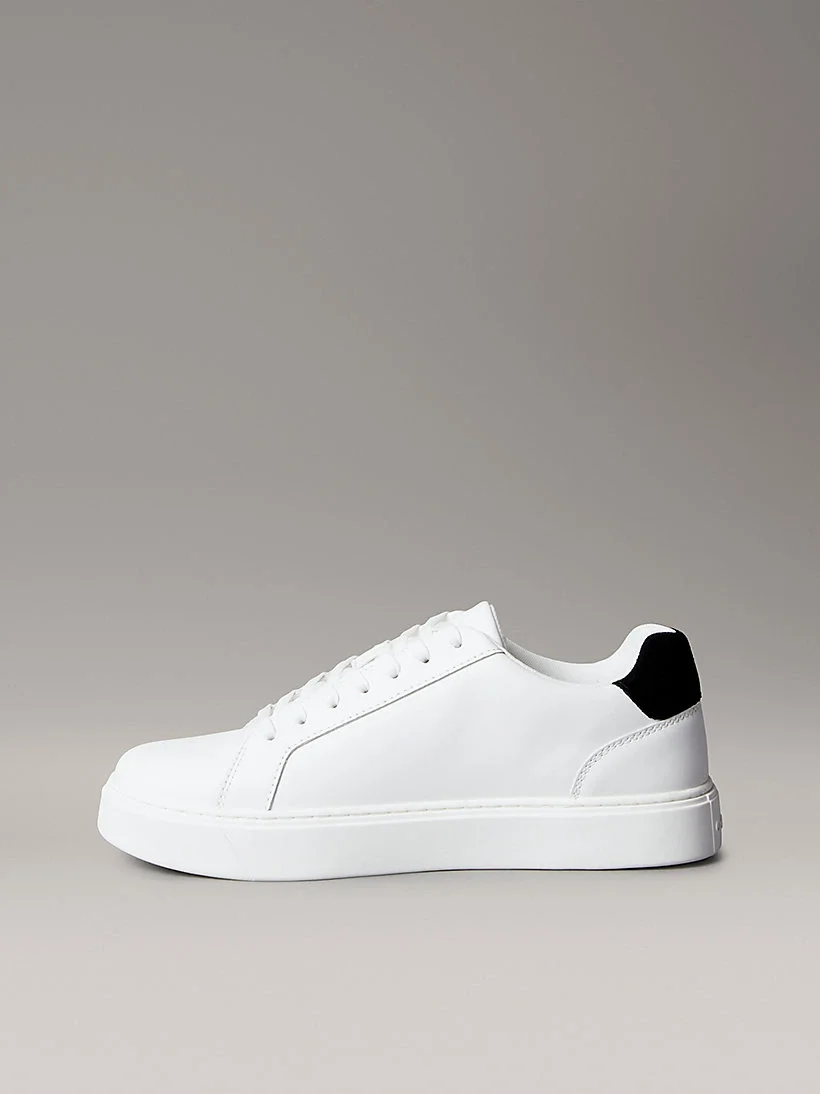 Calvin Klein Jeans Klasik Düz Tabanlı Bağcıklı Deri Erkek Beyaz Sneaker YM0YM01435-01W
