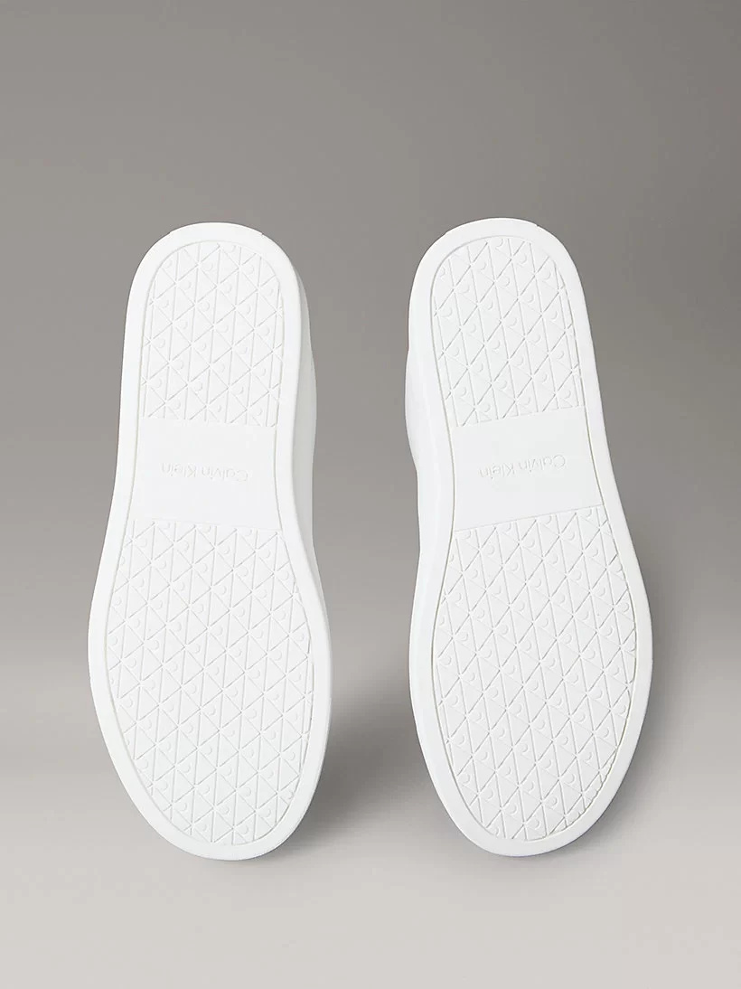 Calvin Klein Jeans Klasik Düz Tabanlı Bağcıklı Deri Erkek Beyaz Sneaker YM0YM01435-01W