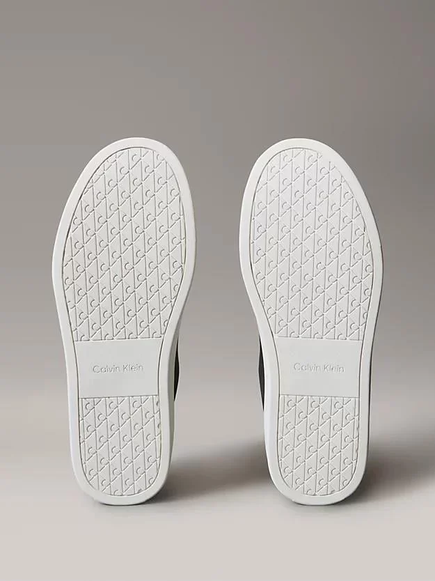 Calvin Klein Jeans Klasik Düz Tabanlı Bağcıklı Deri Erkek Siyah Sneaker YM0YM01435-0GM