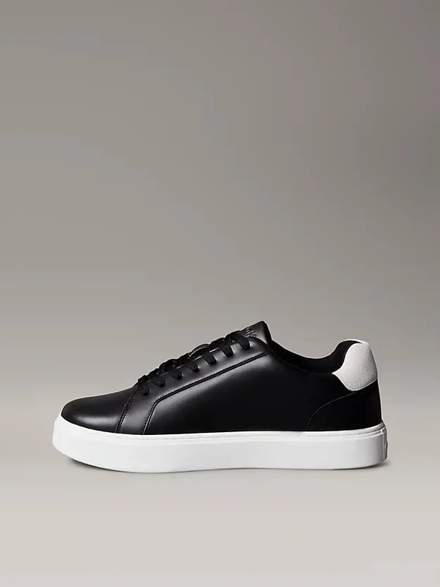 Calvin Klein Jeans Klasik Düz Tabanlı Bağcıklı Deri Erkek Siyah Sneaker YM0YM01435-0GM