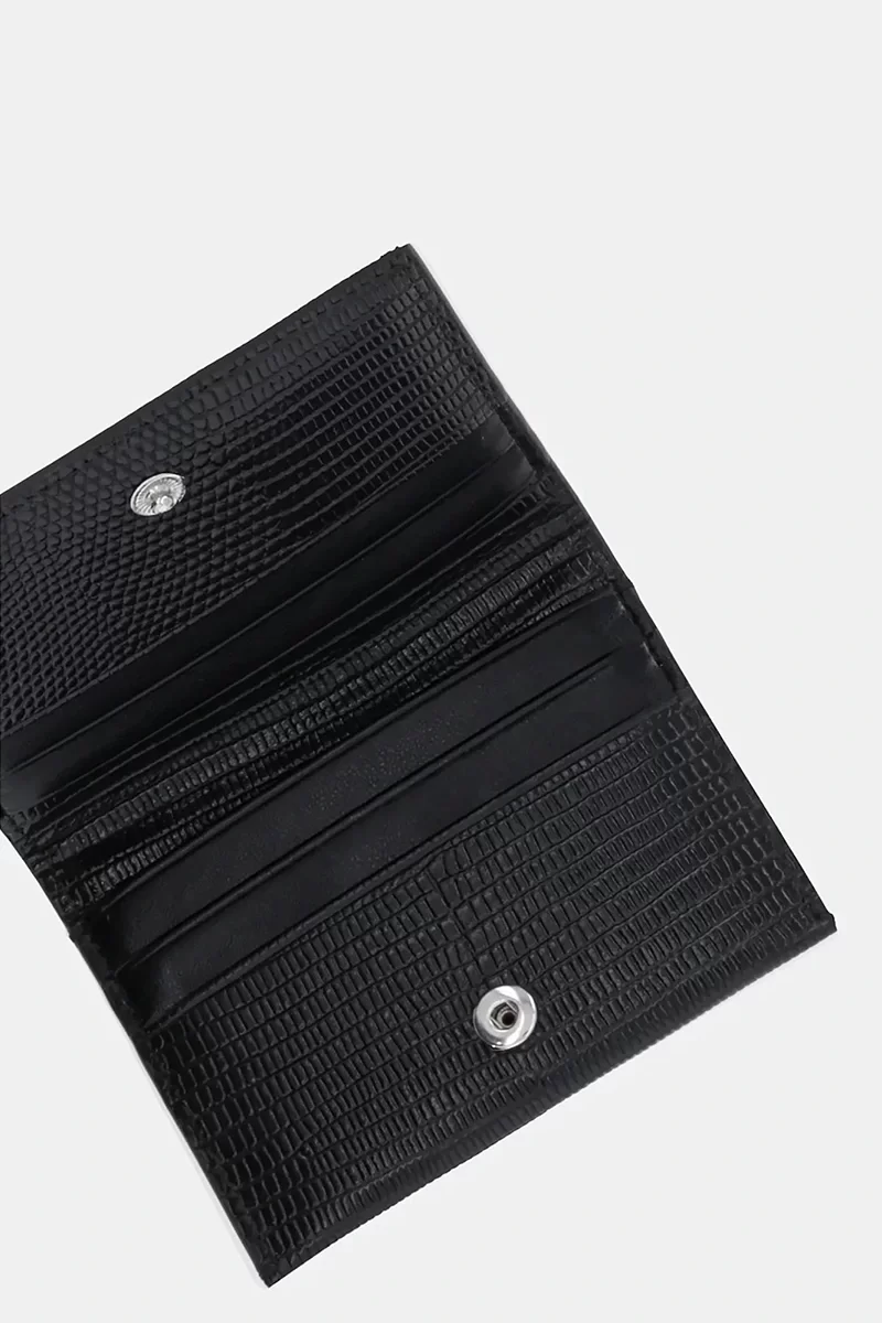 Calvin Klein Jeans Lizard Embossed Leat Kadın Siyah Cüzdan LV04F1068G-UB1