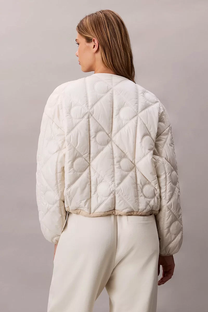 Calvin Klein Jeans Logolu Kapitone Astarlı Kadın  Bej Ceket LV044D511G-67U