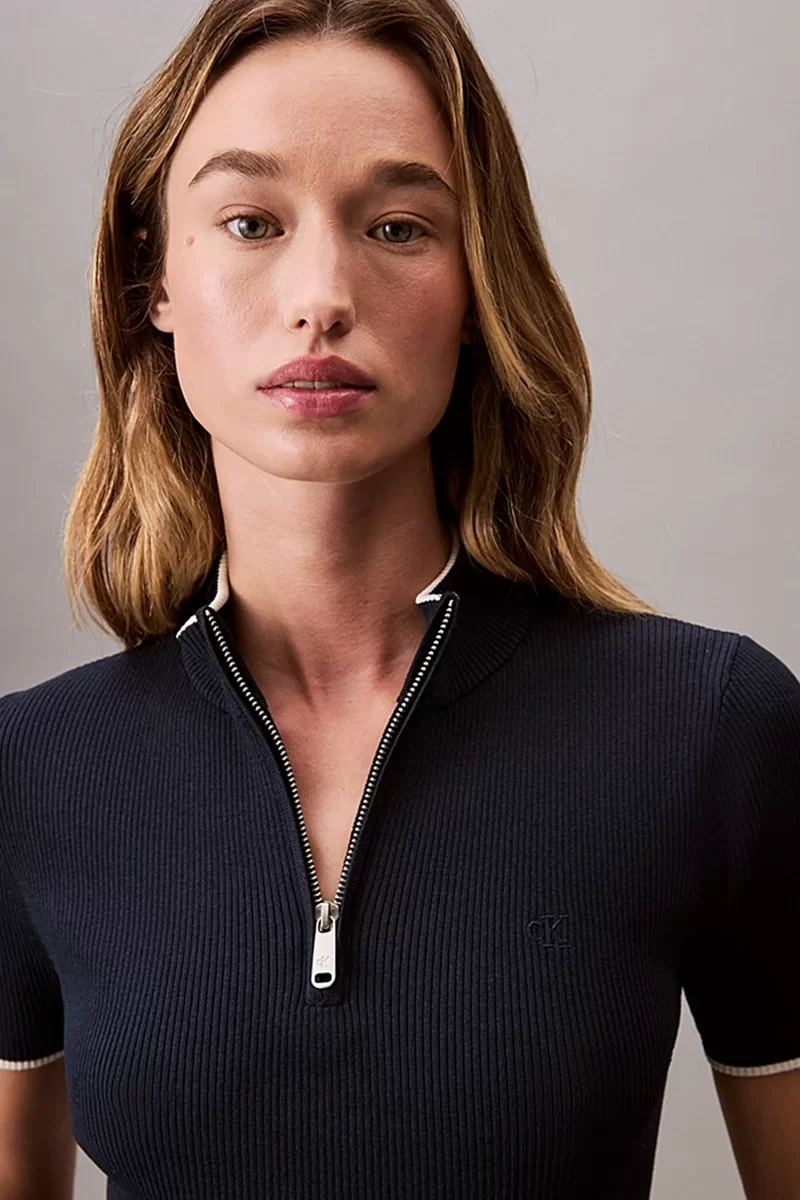 Calvin Klein Jeans Naia Naylon Kumaş Kadın  Siyah Elbise LV044C330G-CEF