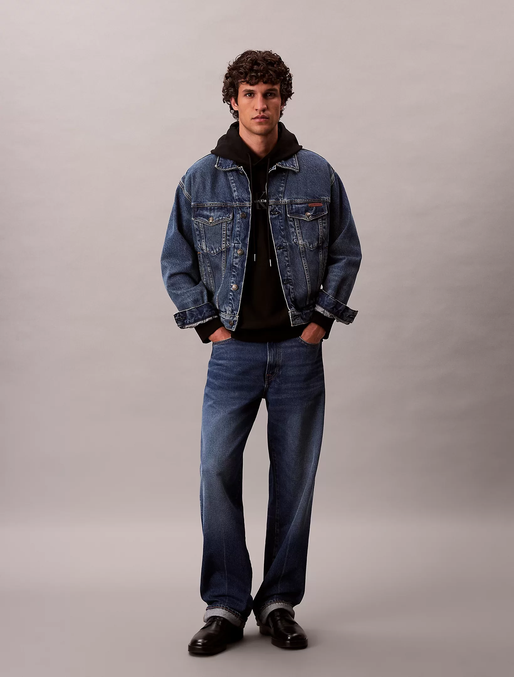 Calvin Klein Jeans Premium Penye Mikro Monologolu Kapüşonlu Erkek Siyah Sweatshirt LV04RC281G-UB1