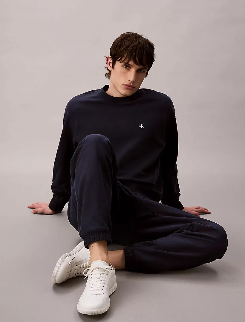 Calvin Klein Jeans PREMIUM TERRY MONOGRAM JOGGER Erkek Mavi Eşofman Altı LV04RC279G-CEF