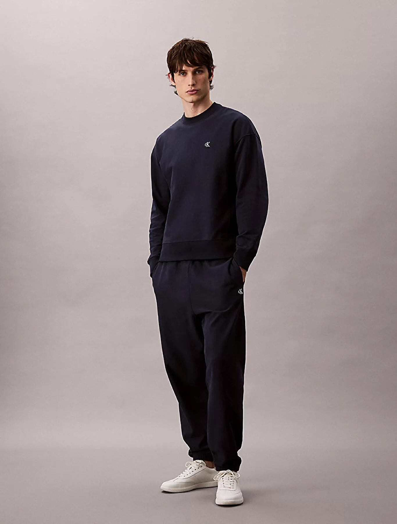 Calvin Klein Jeans PREMIUM TERRY MONOGRAM JOGGER Erkek Mavi Eşofman Altı LV04RC279G-CEF