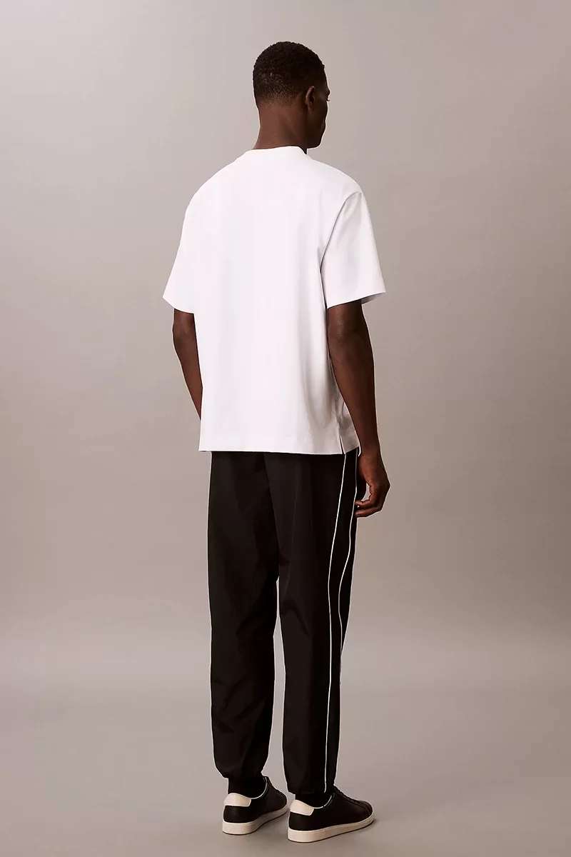 Calvin Klein Jeans Rahat Kesim Kırışık Eşofman Altı Erkek  Beyaz Pantolon LV04RC522G-UB1