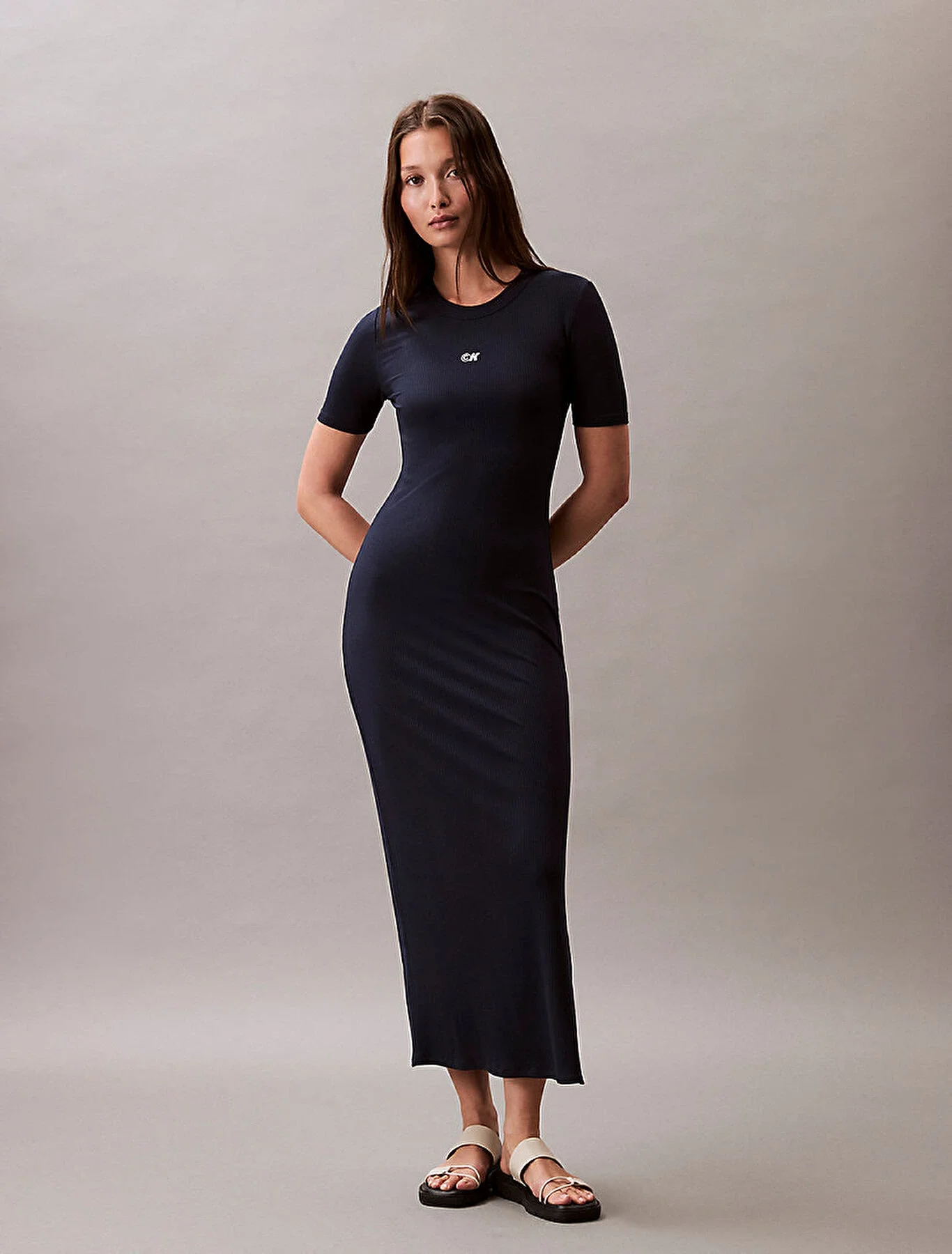 Calvin Klein Jeans Rib Kadın Mavi Elbise LV044C902G-CEF
