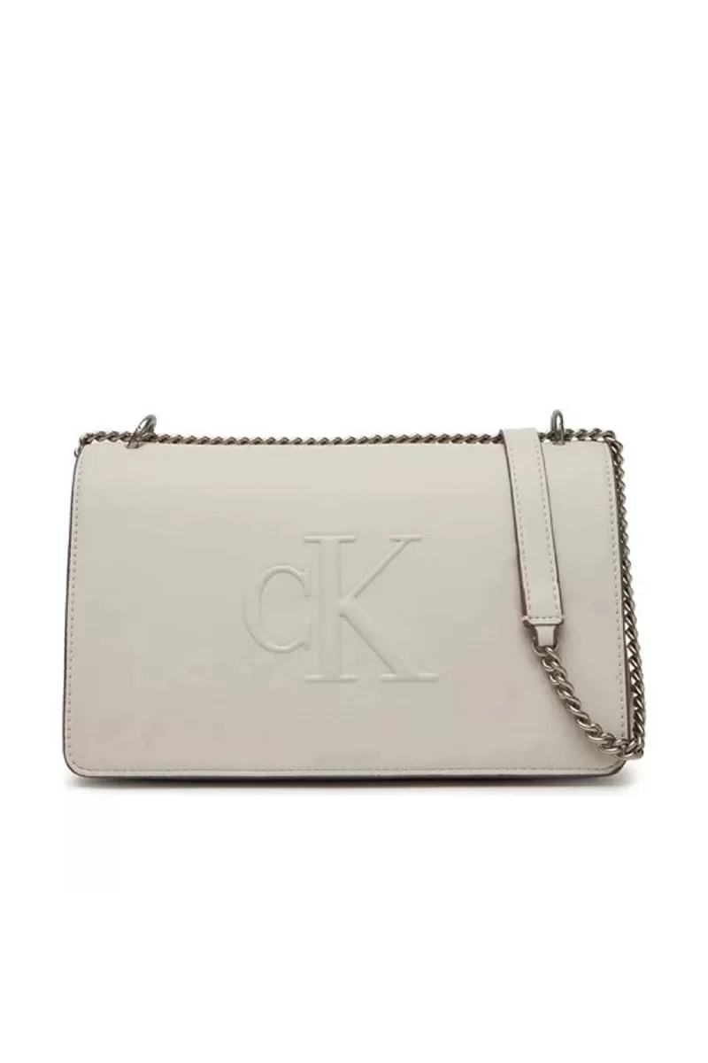Calvin Klein Jeans SCULPTED EW FLAP25 SHOULDER BAG Kadın Beyaz Omuz Çantası LV04K3035G-RM0