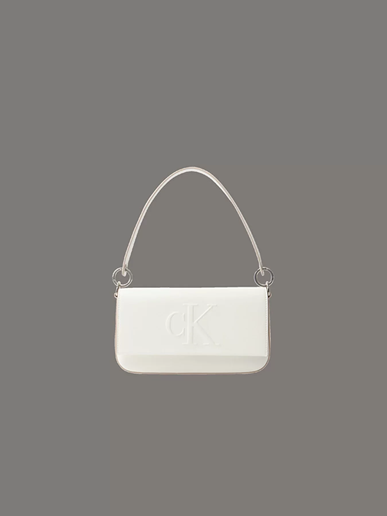 Calvin Klein Jeans SCULPTED FLAP SHOULDER POUCH25 Kadın Beyaz Omuz Çantası LV04K3148G-FUP