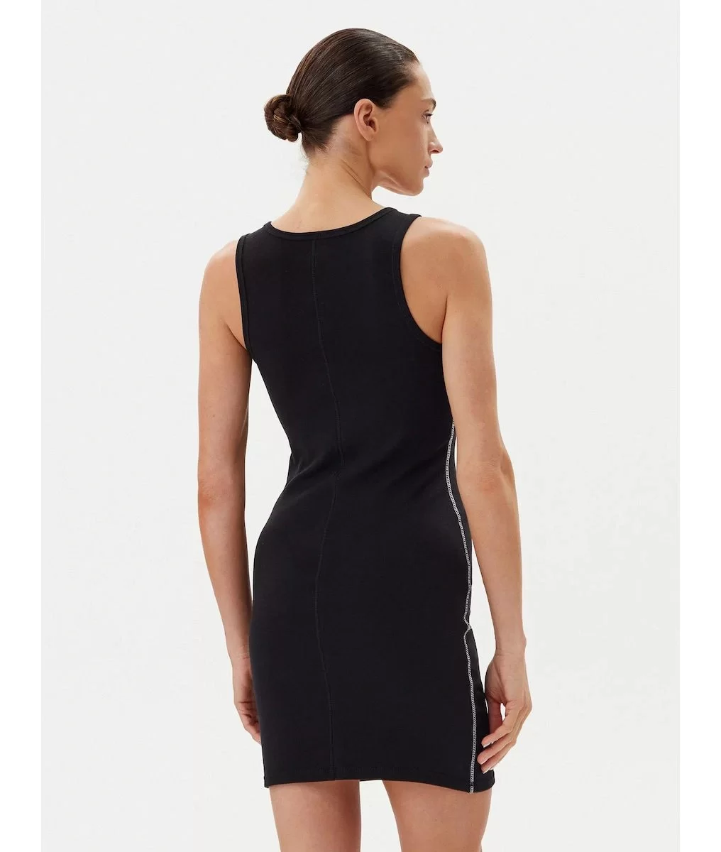 Calvin Klein Jeans SL COTTON 1X1 RIB TANK DRESS Kadın Siyah Elbise LV044C203G-UB1