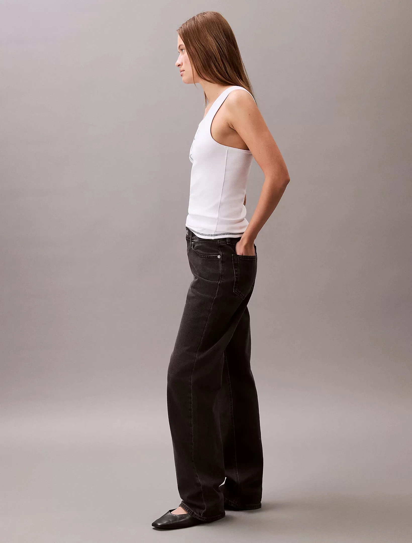 Calvin Klein Jeans SL COTTON RIB SOLID TANK Kadın Beyaz Bluz LV044C219G-YAA