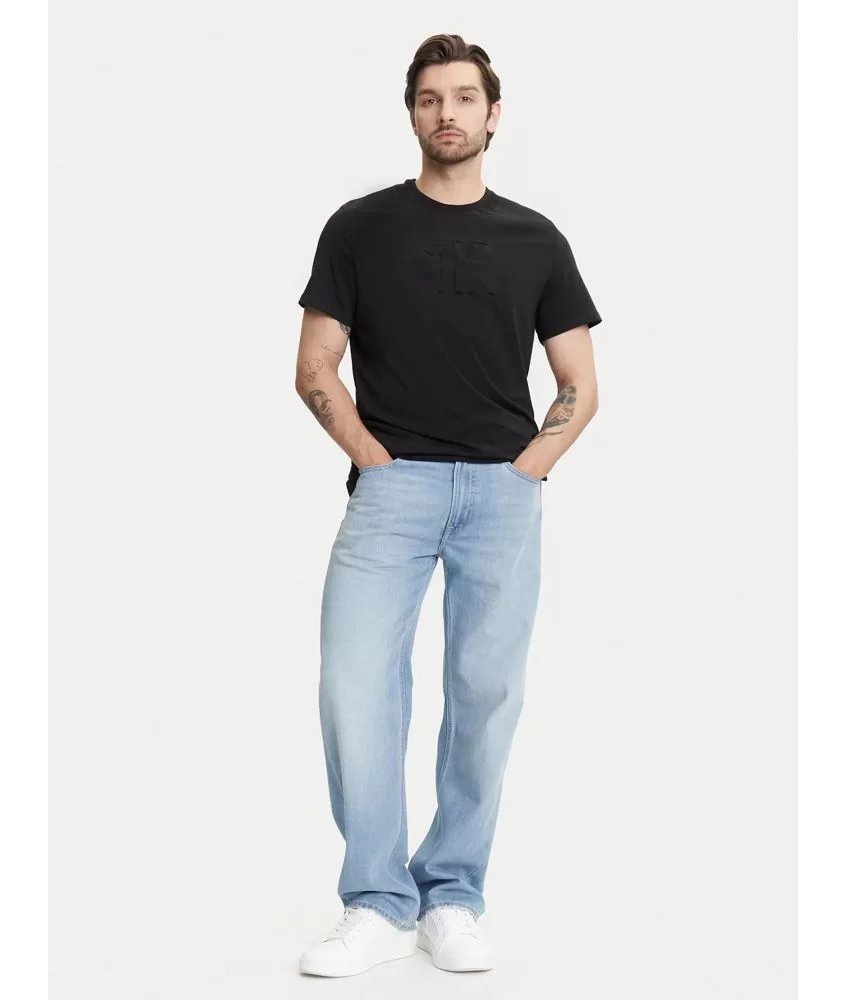 Calvin Klein Jeans SS 20s CK DEBOSS MONO GRAPHIC TE Erkek Siyah T-shirt LV04RC824G-UB1