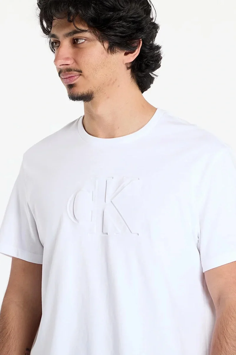 Calvin Klein Jeans Ss Graphic Tee Erkek Beyaz T-shirt  LV04RC824G-YAA