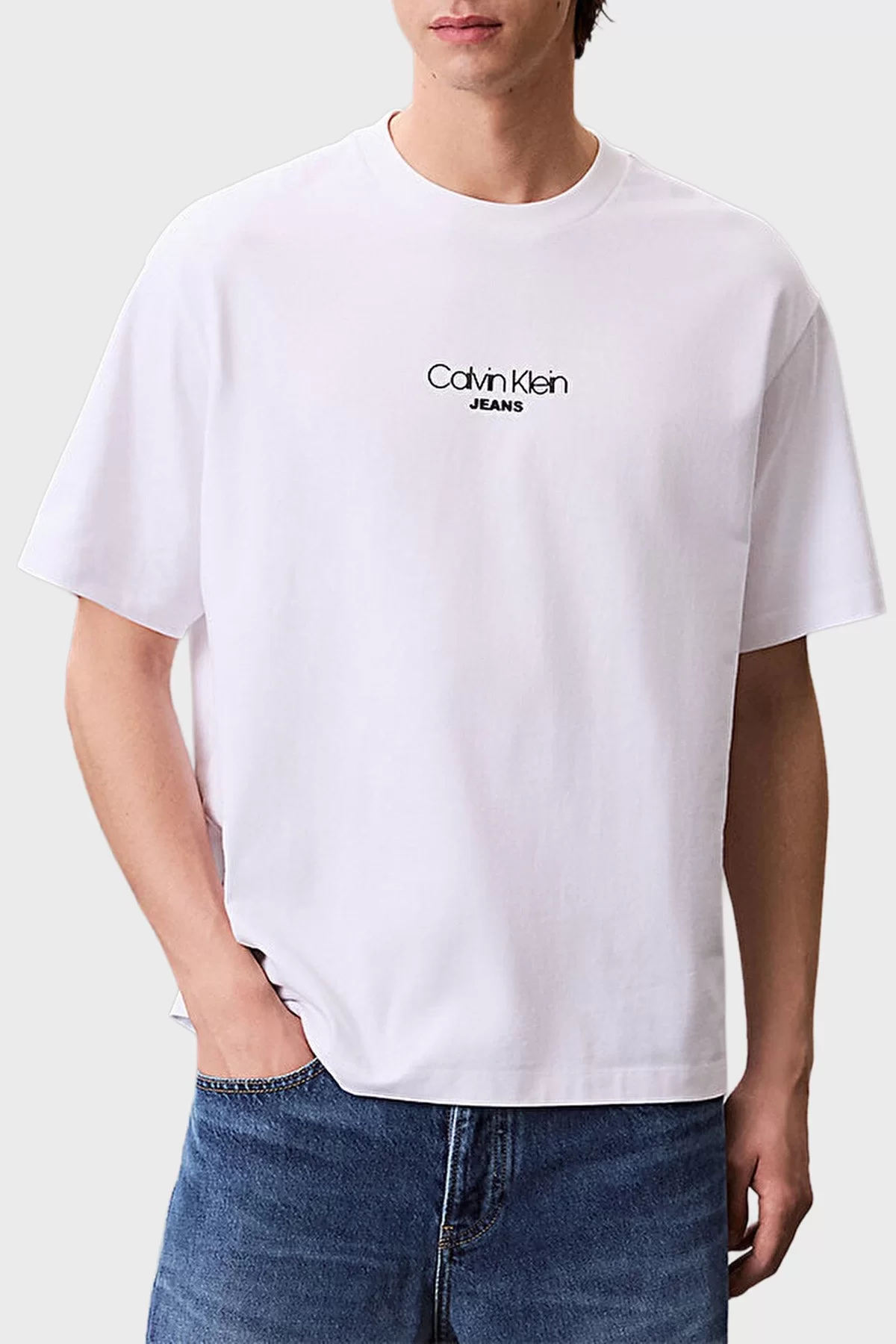 Calvin Klein Jeans Ss Graphic Tee Erkek Beyaz T-shirt LV04RC851G-YAA