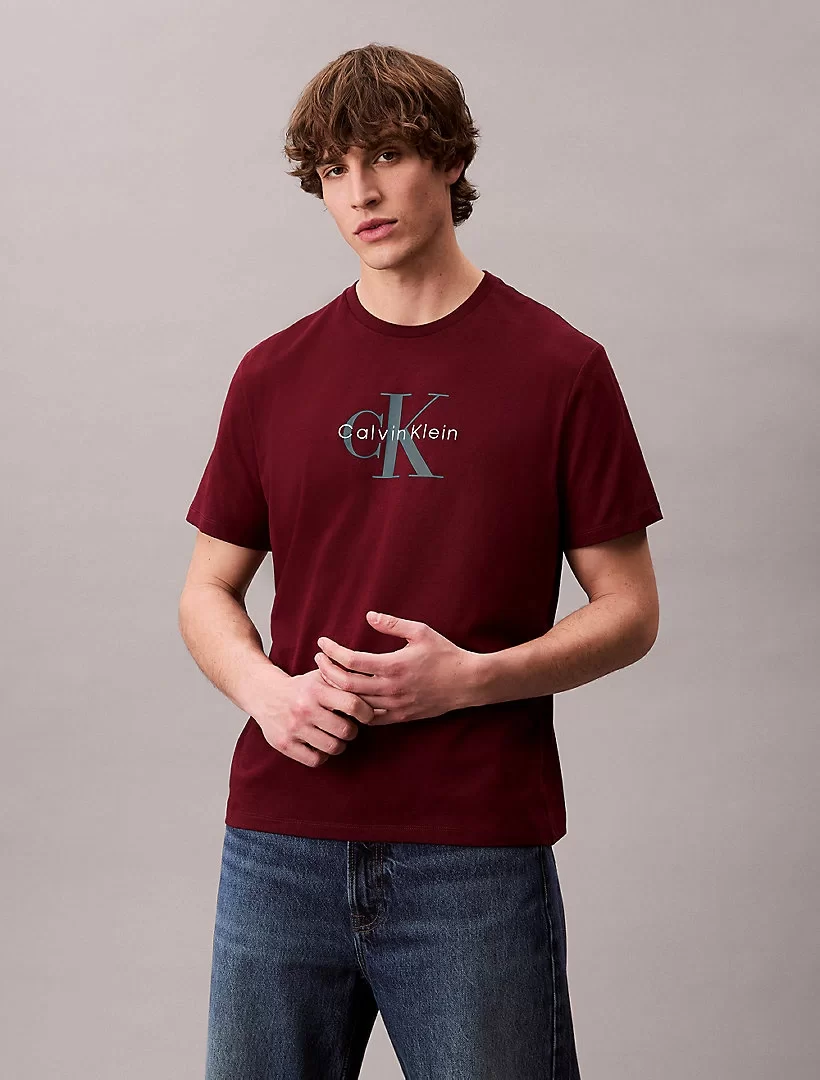 Calvin Klein Jeans SS Hero Monologo Tee 20s Erkek Kırmızı T-shirt LV04RB862G-VLP