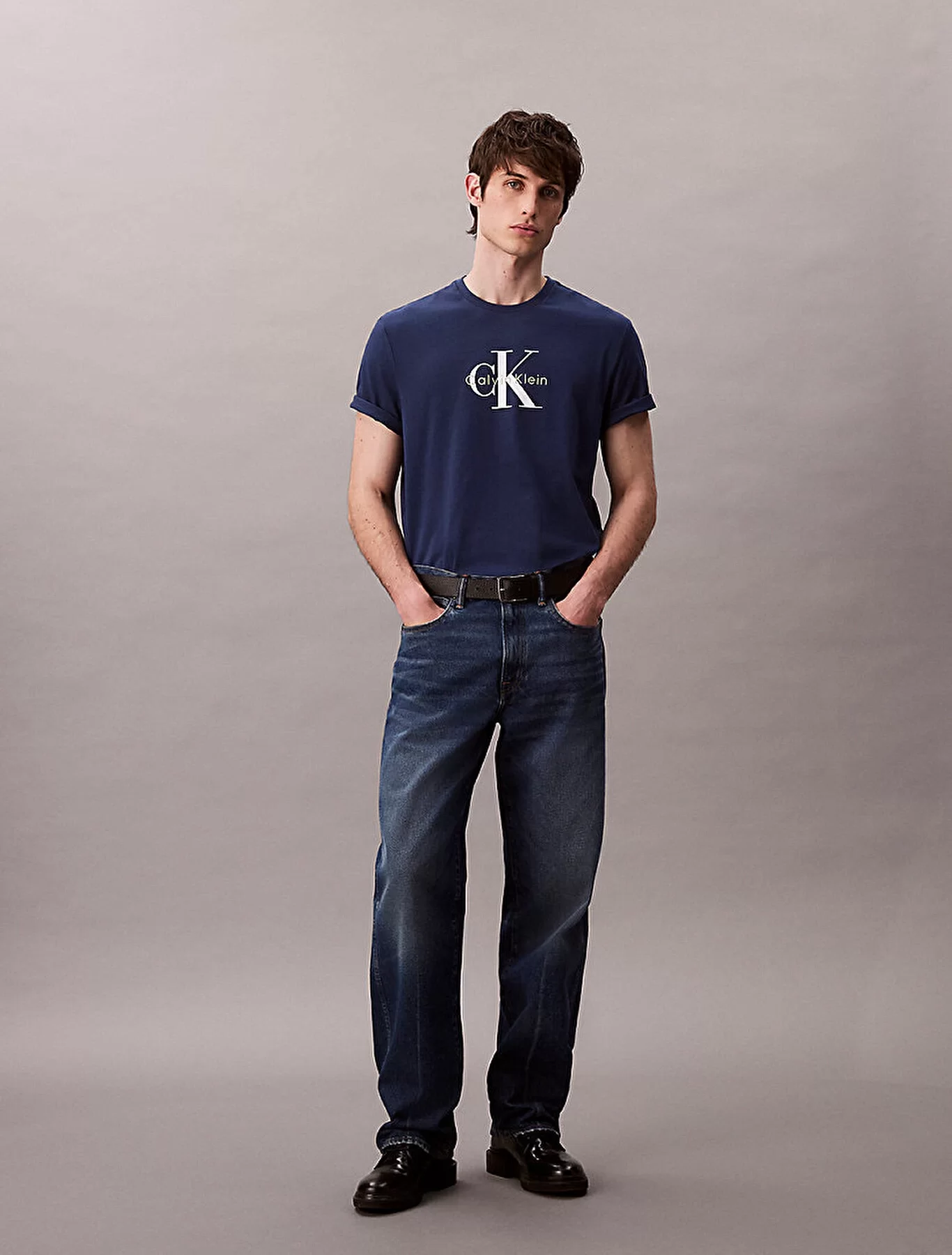 Calvin Klein Jeans SS Hero Monologo Tee 20s Erkek Mavi T-shirt LV04RB862G-C3I