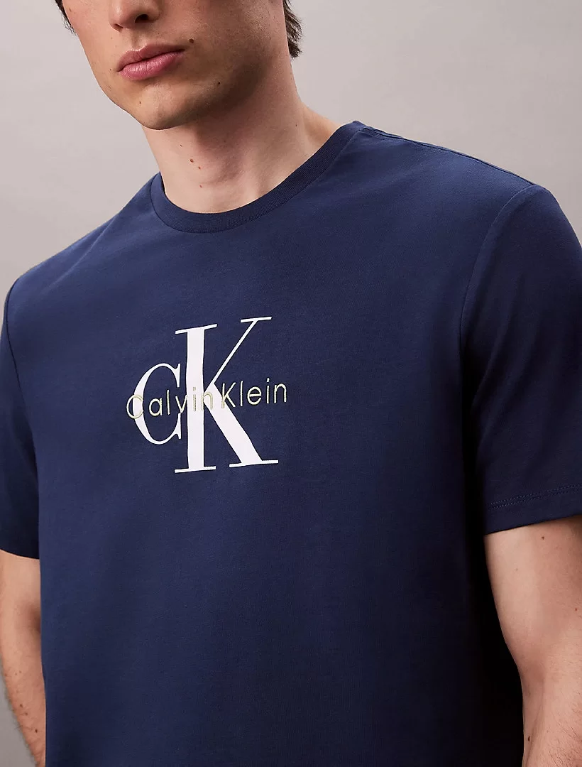 Calvin Klein Jeans SS Hero Monologo Tee 20s Erkek Mavi T-shirt LV04RB862G-C3I