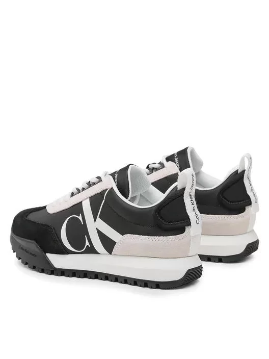 Calvin Klein Jeans Toothy Runner Bağcıklı İncili Karışık Materyal Kadın Siyah Sneaker YW0YW01100-BEH