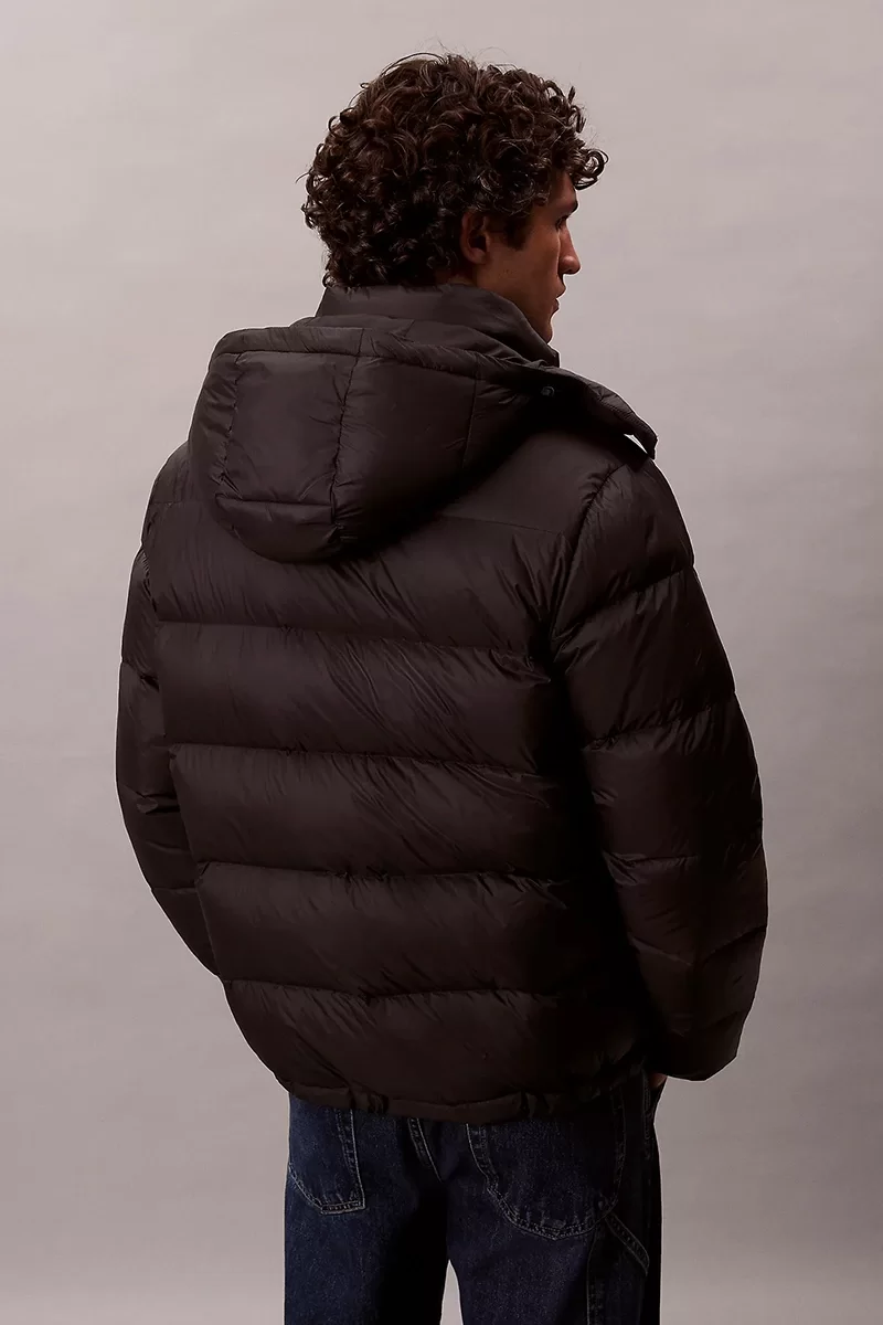 Calvin Klein Jeans Uzun Kollu Çıkarılabilir Kapüşonlu Şişme Erkek Siyah  Mont LV04RC518G-UB1