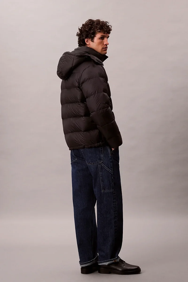 Calvin Klein Jeans Uzun Kollu Çıkarılabilir Kapüşonlu Şişme Erkek Siyah  Mont LV04RC518G-UB1