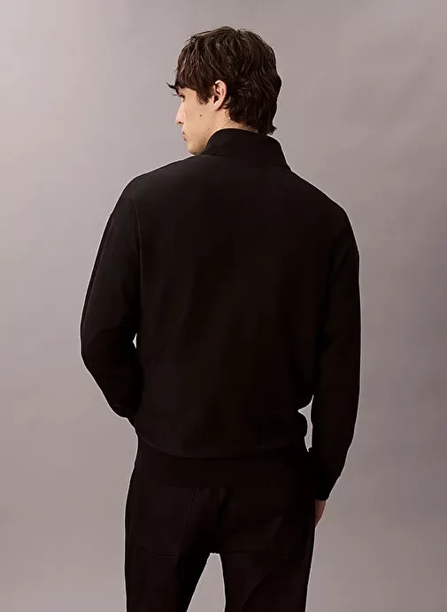 Calvin Klein Jeans Uzun Kollu Premium Penye Mikro Monologolu Erkek Siyah Sweatshirt LV04RD236G-UB1
