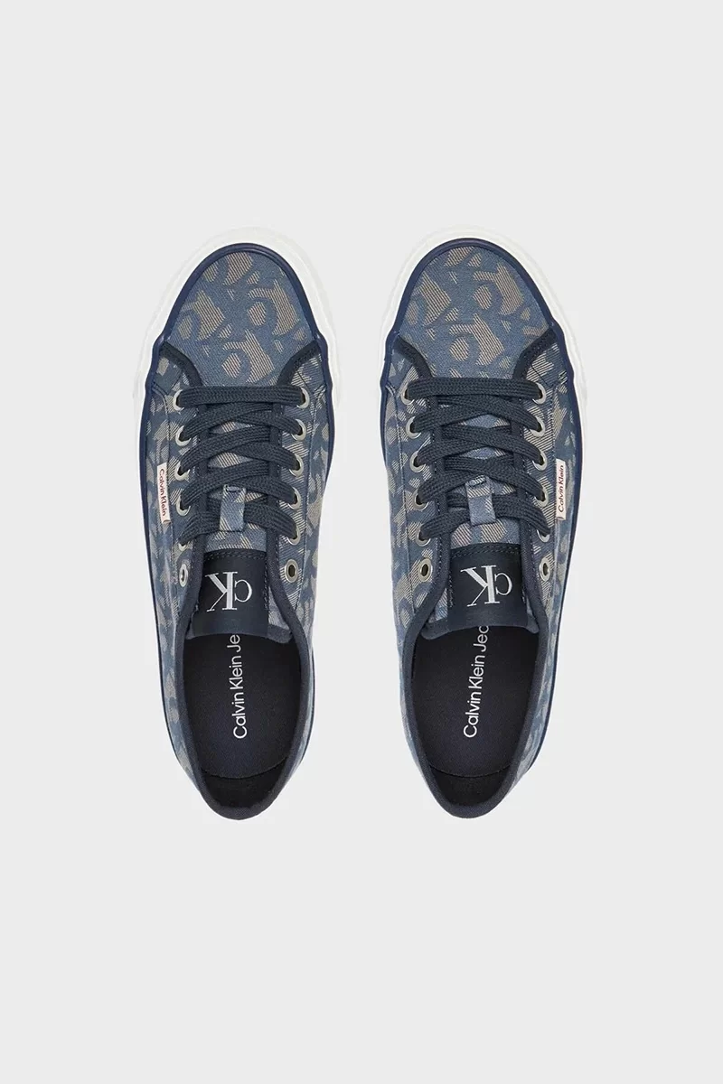 Calvin Klein Jeans Vulkanize Düz Platform Jakarlı Desenli Kadın  Mavi Sneaker YW0YW01965-0G0