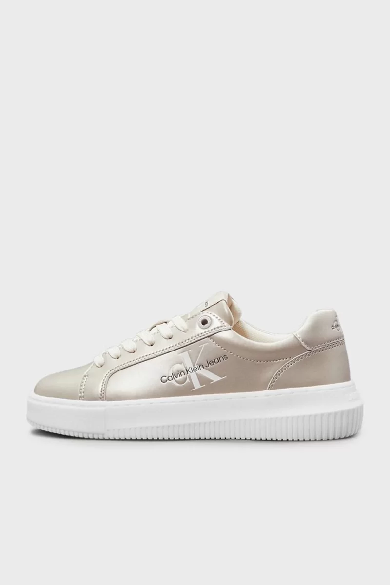 CK Jeans CHUNKY CUPSOLE LACEUP LTH ML MTL Kadın Krem Sneaker YW0YW01517-YBI
