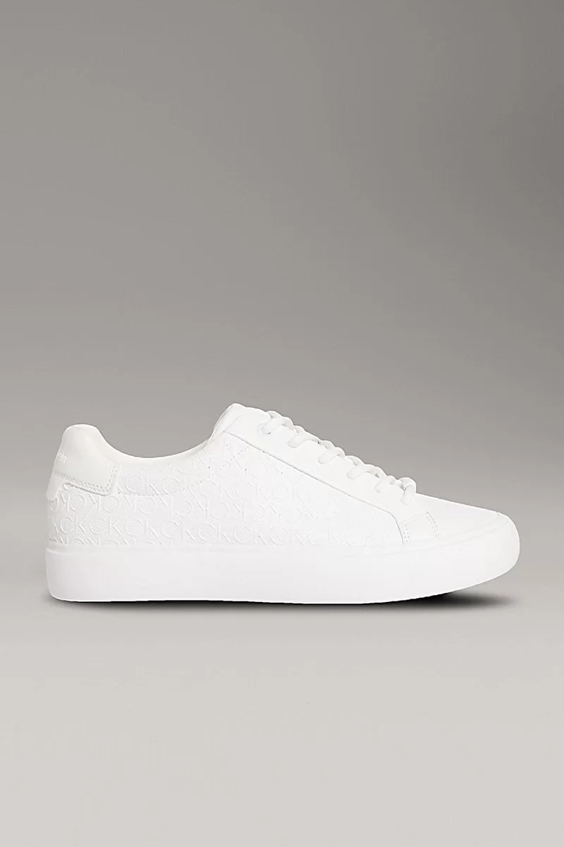 Calvin Klein Kadın Monokrom Vulkanize Bağcıklı Beyaz Sneaker HW0HW02573-0K4
