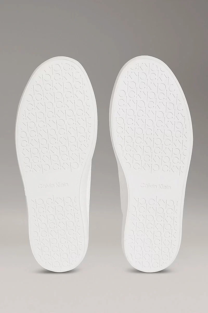 Calvin Klein Kadın Monokrom Vulkanize Bağcıklı Beyaz Sneaker HW0HW02573-0K4