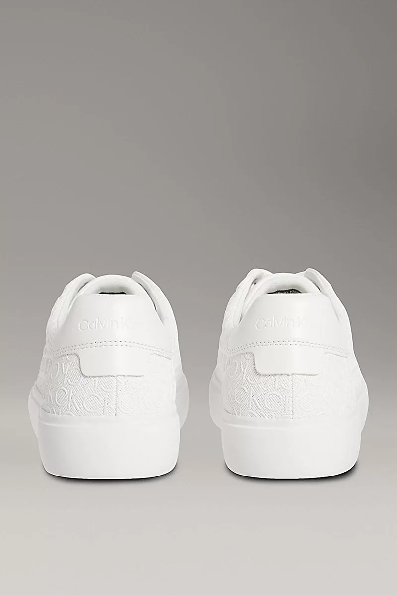 Calvin Klein Kadın Monokrom Vulkanize Bağcıklı Beyaz Sneaker HW0HW02573-0K4