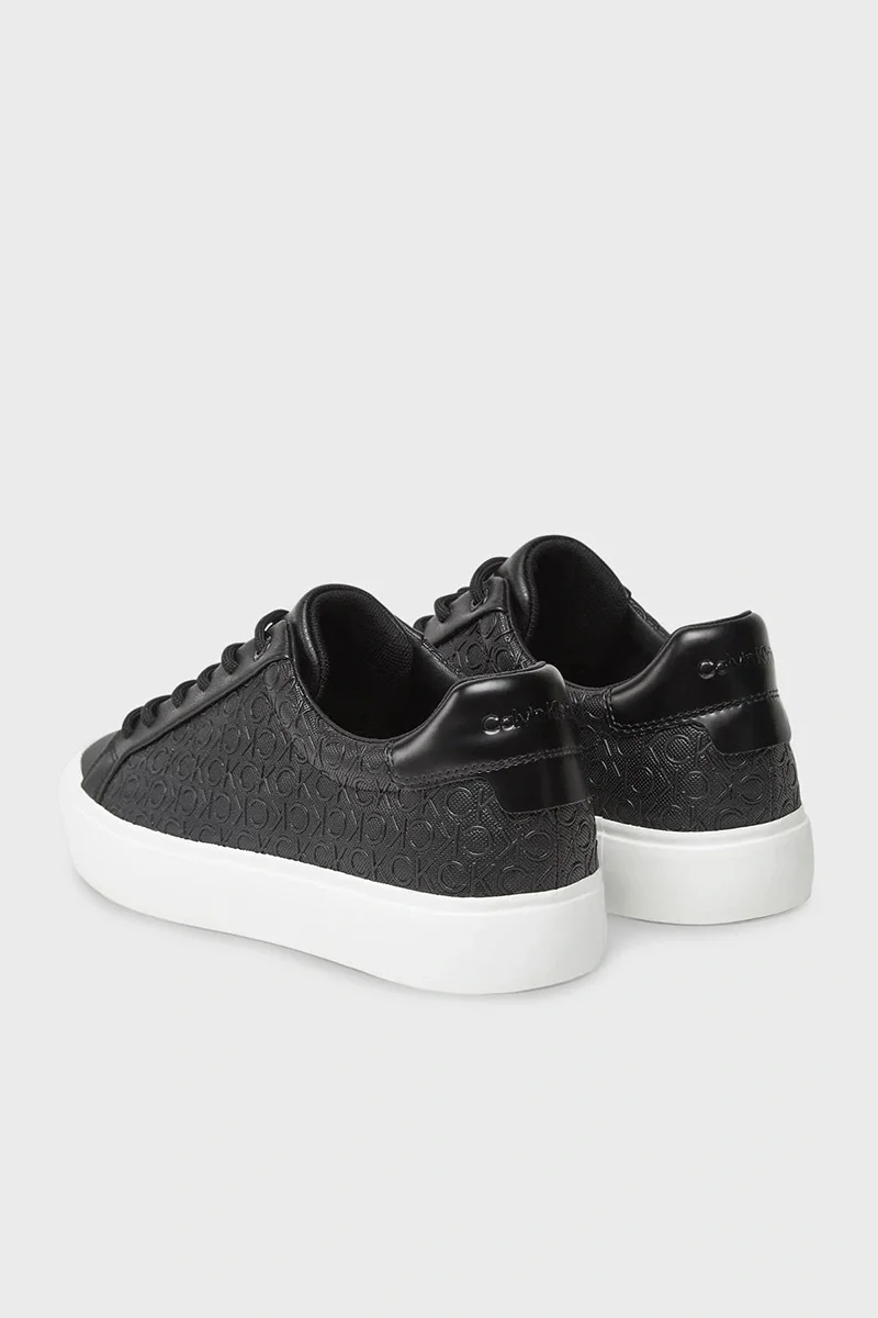 Calvin Klein Kadın Monokrom Vulkanize Bağcıklı Siyah Sneaker HW0HW02573-BEH