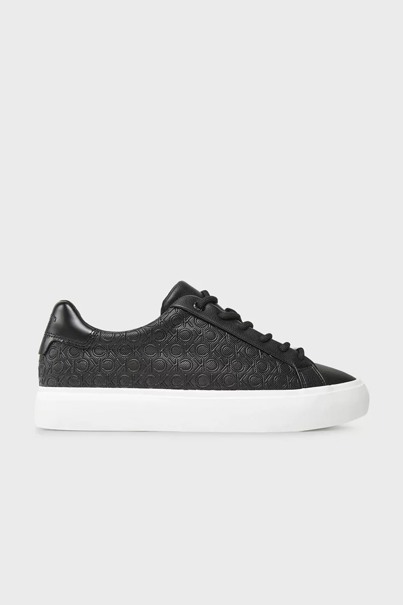 Calvin Klein Kadın Monokrom Vulkanize Bağcıklı Siyah Sneaker HW0HW02573-BEH