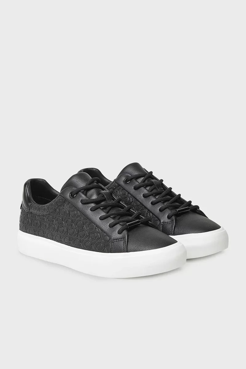 Calvin Klein Kadın Monokrom Vulkanize Bağcıklı Siyah Sneaker HW0HW02573-BEH