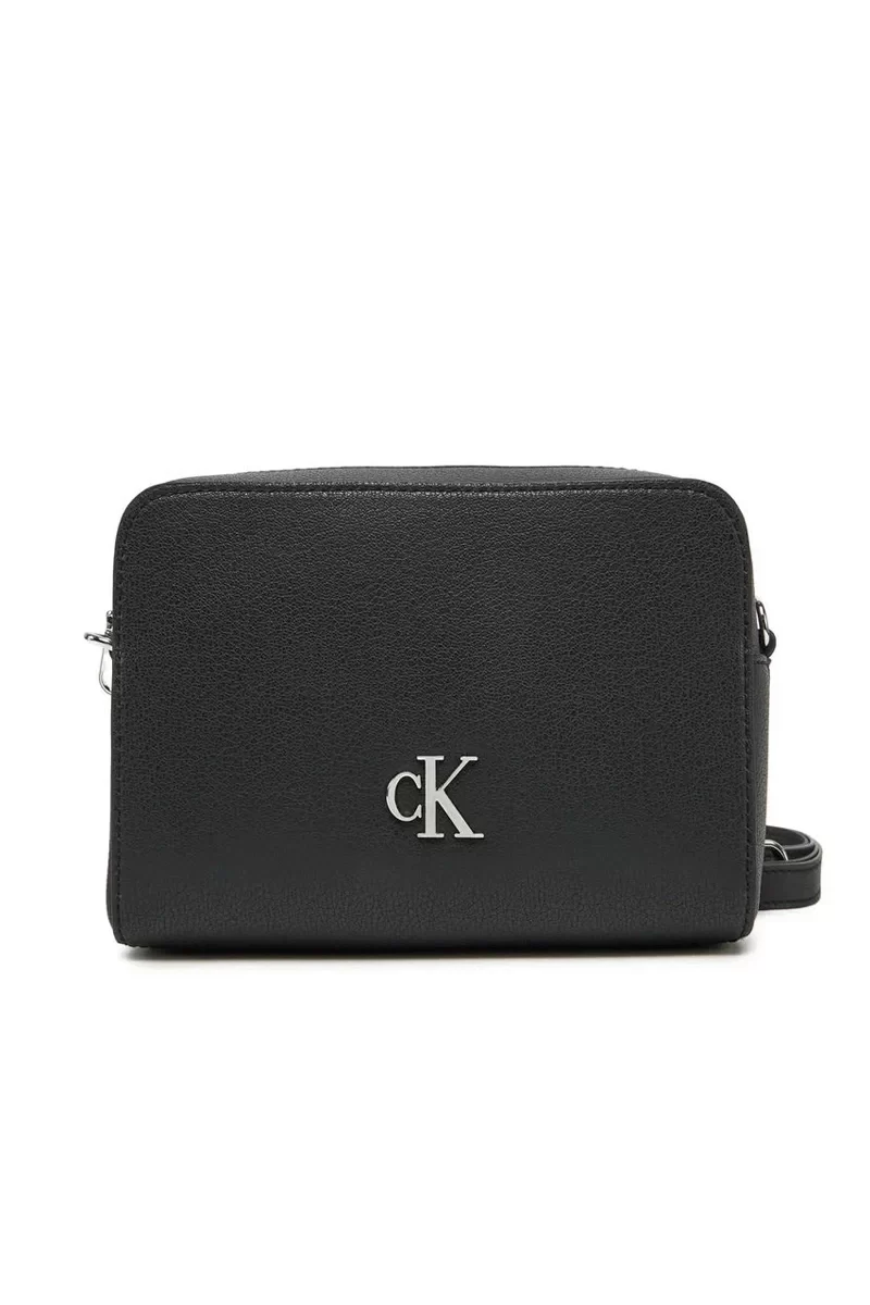 Calvin Klein Kamera Model Suni Deri Siyah Askılı Çanta