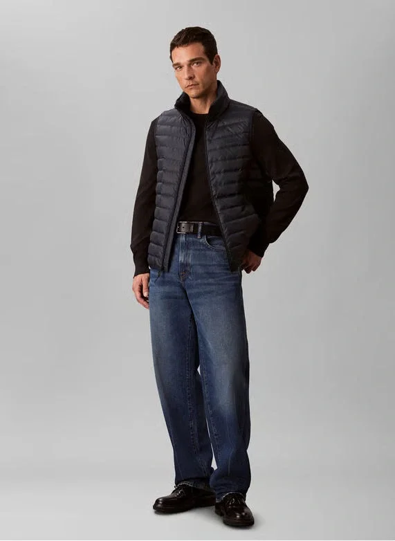 Calvin Klein Kolsuz Hafif Naylon Şişme Erkek Yelek LV04LC509G-CEF