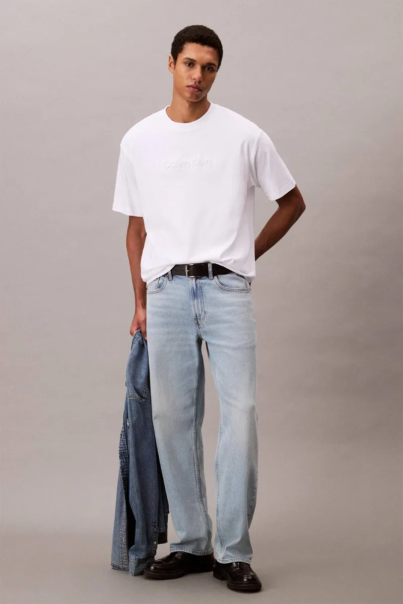 Calvin Klein Logo Erkek Beyaz T-shirt LV04LC206G-YAF