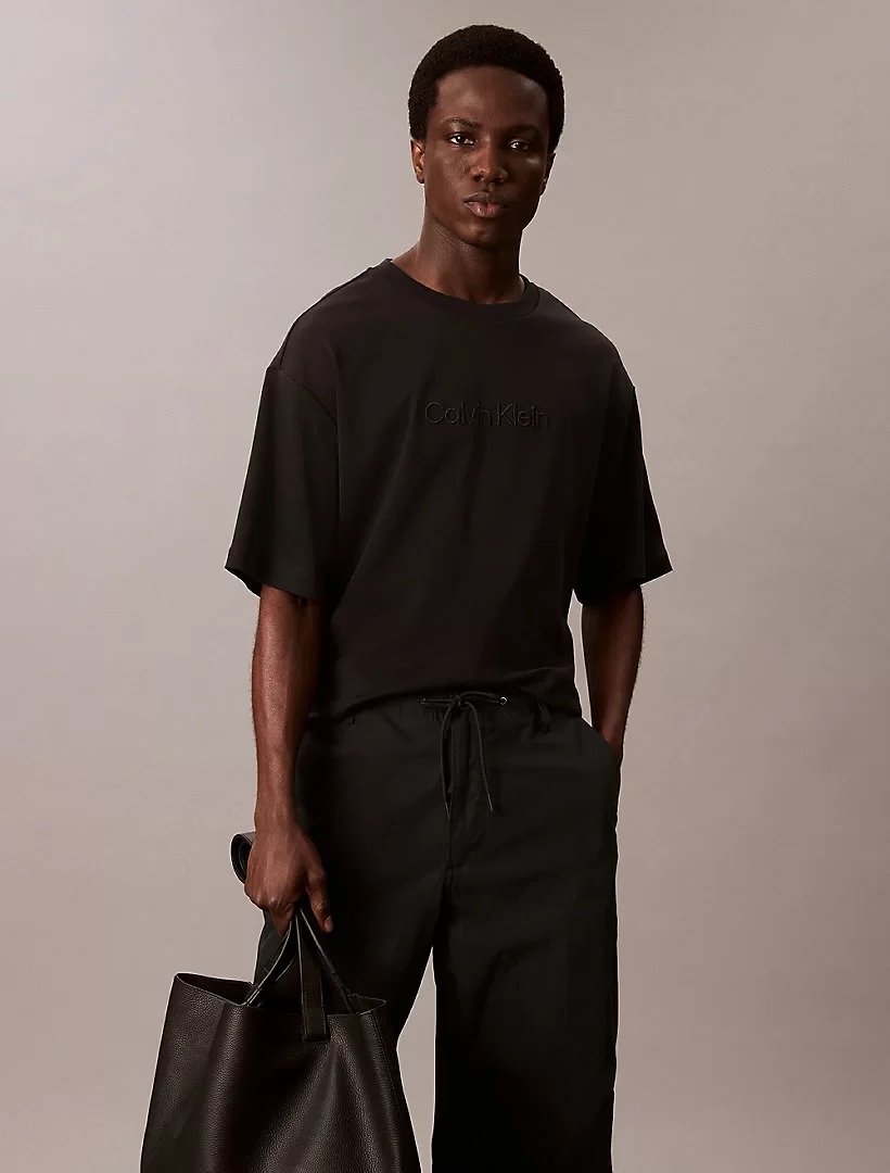 Calvin Klein Logo Erkek Siyah T-shirt LV04LC206G-UB1