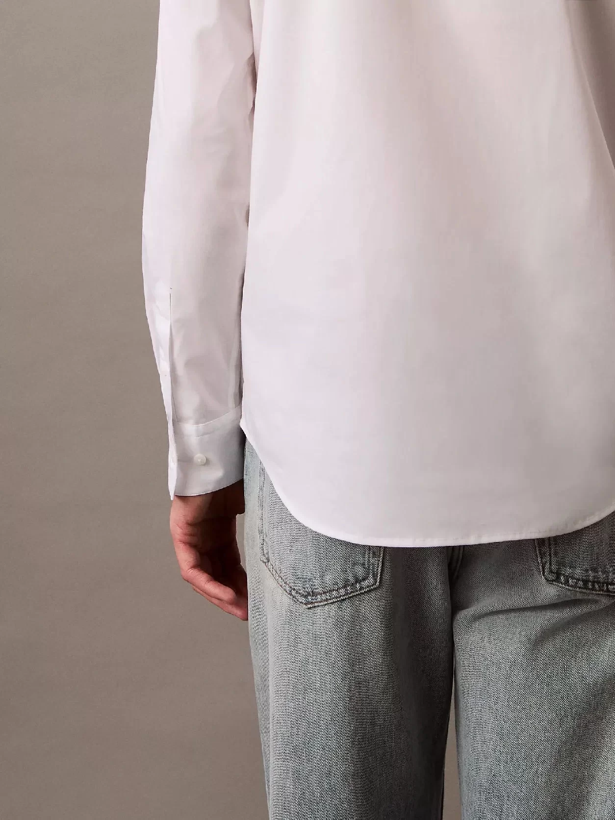 Calvin Klein LS SOLID STRETCH SLIM SHIRT Erkek BEYAZ Gömlek LV04LB145G-YAA